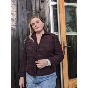 Sag Harbor Vintage Tweed Cropped Coat Size 14